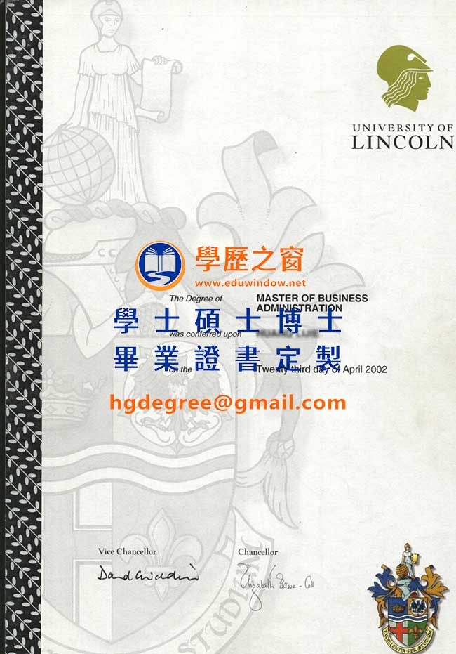 林肯大學碩士文憑式樣|買英國文憑|製作林肯大學畢業證書